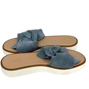 Sechelle’s Coast Blue suede Slip on Sandals